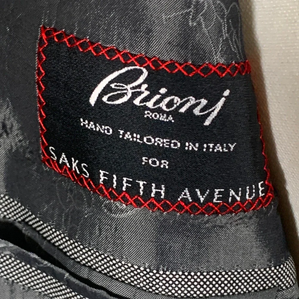 Brioni Augusto Sport Coat Mens 44R Gray Wool Blazer Saks Fifth Avenue Italy